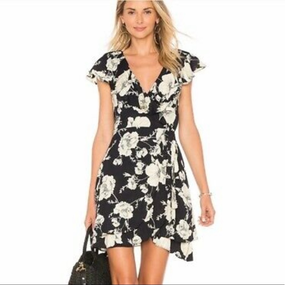 Free People Floral Print Wrap Dress